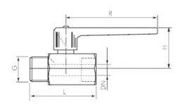 Mini ball valves with long handle up to 15 bar Internal and external thread