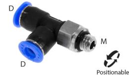 L-screw-in coupling with O-ring, 4mm, M6, mini - dimensions