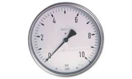 Manomètre horizontal Ø 160 mm en acier nickel chromé - laiton, robuste, classe 1.0