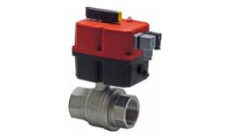 Brass nickel-plated ball valve with electric drive (industrial version) up to 40 bar
