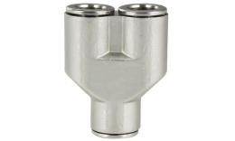 Y push-in coupling, Nickel-plated brass