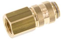 Double -sided lockable quick coupling NW5 inner thread, brass (MS)