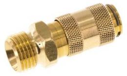 Double -sided lockable quick coupling NW 2.7 with external wire G 1/8 '', brass (MS)