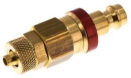 Double -sided Lockable Clutch plug (Red sliding sleeve) NW5 with Wartel nut, brass (MS)