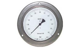 Fine measuring manometer horizontal Ø 160 mm chrome nickel steel, class 0.6