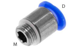 Acoplamento roscado push-in reto, 6 mm, M8 x 0,75, conexão roscada fina, mini - dimensões Acoplamento roscado push-in reto, 6 mm, M8 x 0,75, conexão roscada fina, mini - dimensões