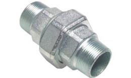 Three-part coupling with external thread-conical sealing. Hot-dip galvanized