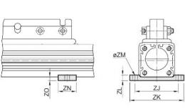 Center mounting for piston rodless cylinders 16-25