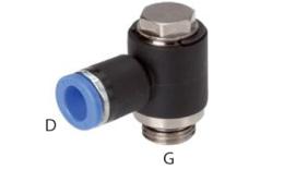 Knee banjo push-in screw-in coupling hexagon O-ring - dimensions