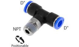 Accouplement à vis en T avec filetage NPT pour tuyau en pouce - Dimensions