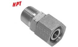 Adjustable screw-in compression fitting (NPT thread) with stainless steel pipe plug