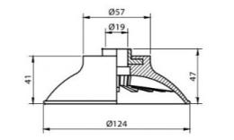 VC125WF tekening vlakke zuignap
