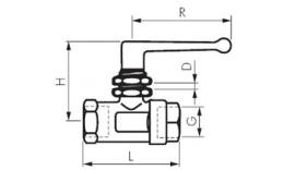 Ball valves with fixing thread up to 20 bar Drawing