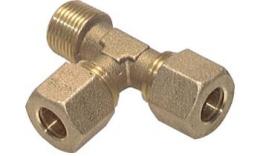 L-compression fitting with conical external thread