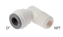 L-Kupplung Push-In, NPT-Gewinde, Lebensmittel (Zoll) - Abmessungen L-Kupplung Push-In, NPT-Gewinde, Lebensmittel (Zoll) - Abmessungen