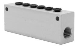 Push-in verdeelblok, 6 x 4mm