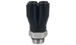 Distribuidor em Y push-in de primeira linha, rosca macho