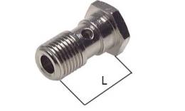 Banjo bolt male thread hollow screw single - Brass nickel plated