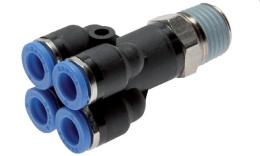 4-pos Y divider screw-in conical thread