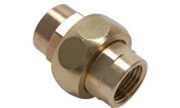 Three-part couplings with internal thread flush Brass