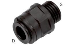 Straight screw-in coupling push-in food - dimensions