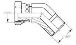 Drawing 45 ORFS angle couplings Drawing 45 ORFS angle couplings