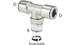 T push-in koppeling, conische draad, MSV - afmetingen