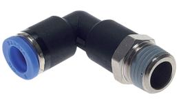Knee push-in screw-in coupling long tapered thread positionable