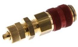 Quick coupling (Red sliding sleeve) NW5 with Scotchy Door and Stocking, Brass (MS)