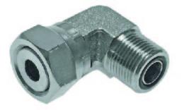 Orfs knee coupling with swivel-galvanized steel