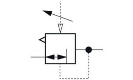 Pressure regulators, remote controlled switch symbol