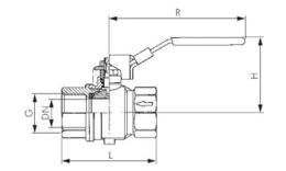 2-piece ball valves with vent to 14 bar Drawing