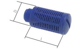 Plastic silencer with granulate filling