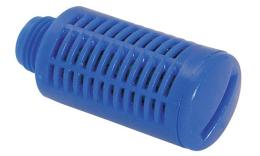 Plastic silencer with granulate filling