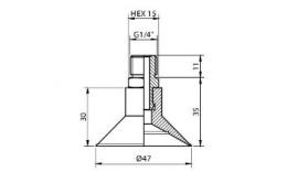 VC47 Flat Suction Cup Drawing