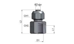 Straight screw couplings with female thread drawing