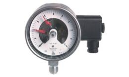 Stainless steel safety contact pressure gauge vertical Ø 100 mm, class 1.0