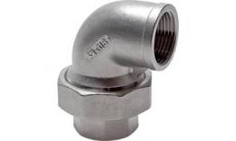 Three-part knee with internal thread - conical sealing stainless steel