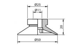 VC50WF Dibujo de ventosa plana