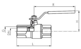 Ball valves 2-part brass suitable for oxygen up to 30 bar