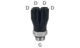 Top line Push-in Y-distributor, external thread - size