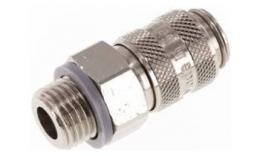 Double-sided lockable quick coupling NW5 male thread, MSV