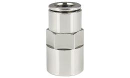  Straight push-in coupling, female thread, Nickel-plated brass