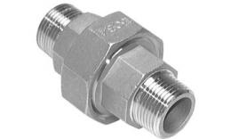 Three-part coupling with external thread flush stainless steel