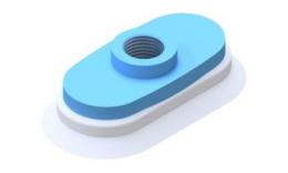 Oval suction cup, 225x120 mm, Silicone (SB)