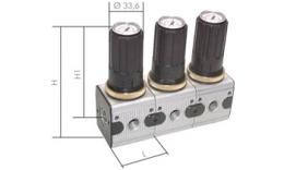 Manometerregler für beidseitigen Druckeingang, bis 2250 l-min