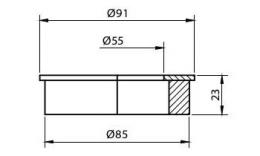 Drawing spare foam for suction cup 80 mm, EPDM