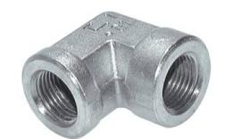 90 ° knee with BSPT thread Galvanized steel