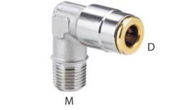 Rechte push-in fitting voor hoge druk, M-draad - afmetingen