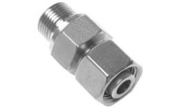 Adjustable screw-in compression fitting with sealing cone + O-ring